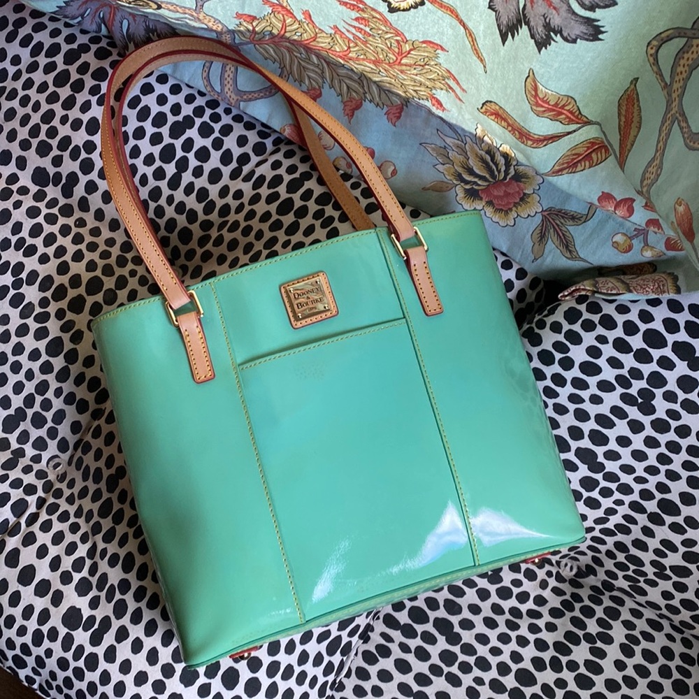 Dooney & Bourke mint green Lexington patent leather bag